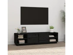 vidaXL TV-Schrank Schwarz 156x40x40 cm Massivholz Kiefür* TV-Wände
