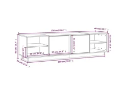 vidaXL TV-Schrank Schwarz 156x40x40 cm Massivholz Kiefür* TV-Wände