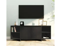 vidaXL TV-Schrank Schwarz 130x35x50 cm Holzwerkstoff
