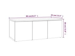 vidaXL TV-Schrank Sonoma-Eiche 80x34x30 cm Holzwerkstoff* Wohnwände|TV-Wände