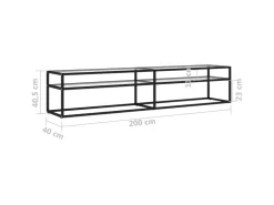 vidaXL TV-Schrank Transparent 200x40x40,5 cm Hartglas* Wohnwände|TV-Wände