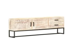 vidaXL TV-Schrank Weiß 140 × 30 × 45 cm Massivholz Akazie* TV-Wände