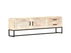 vidaXL TV-Schrank Weiß 140 × 30 × 45 cm Massivholz Akazie* TV-Wände