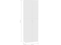 vidaXL TV-Schrank Weiß 60x32x190 cm Holzwerkstoff