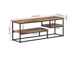 vidaXL TV-Schrank 110x30x39 cm Massivholz Teak