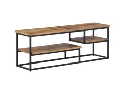 vidaXL TV-Schrank 110x30x39 cm Massivholz Teak