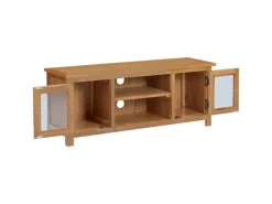 vidaXL TV-Schrank 110x35x44 cm Massivholz Eiche