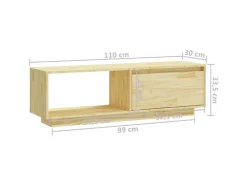 vidaXL TV-Schrank 110x30x33,5 cm Massivholz Kiefür