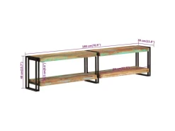 vidaXL TV-Schrank 180x30x40 cm Massives Altholz