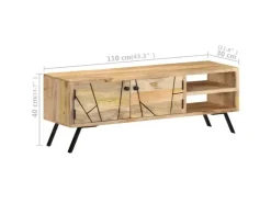 vidaXL TV-Schrank 110x30x40 cm Mango Massivholz* Vasen|Wohnwände