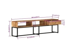 vidaXL TV-Schrank 160x30x45 cm Massivholz Akazie