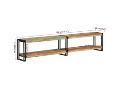 vidaXL TV-Schrank 200x30x40 cm Massives Altholz