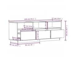 vidaXL TV-Schrank 140x37x50 cm Massivholz Kiefür* TV-Wände