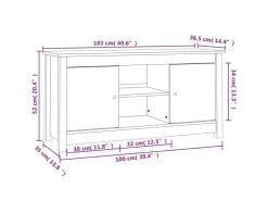 vidaXL TV-Schrank 103x36,5x52 cm Massivholz Kiefür Modell 3