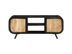 vidaXL TV-Schrank 110x30x45 cm Raues Mangoholz Modell 3