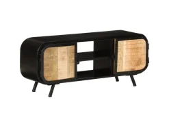 vidaXL TV-Schrank 110x30x45 cm Raues Mangoholz Modell 3