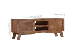 vidaXL TV-Schrank 110x30x40 cm Raues Mangoholz Modell 1* Wohnwände