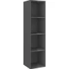 vidaXL TV-Wandschrank Hochglanz-Grau 37x37x142,5 cm Holzwerkstoff* Wohnwände|TV-Wände