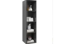 vidaXL TV-Wandschrank Hochglanz-Grau 37x37x142,5 cm Holzwerkstoff* Wohnwände|TV-Wände