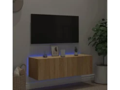 vidaXL TV-Wandschrank mit LED-Leuchten Sonoma-Eiche 100x35x31 cm* Schweberegale|TV-Wände