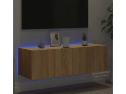 vidaXL TV-Wandschrank mit LED-Leuchten Sonoma-Eiche 100x35x31 cm* Schweberegale|TV-Wände
