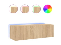 vidaXL TV-Wandschrank mit LED-Leuchten Sonoma-Eiche 100x35x31 cm* Schweberegale|TV-Wände