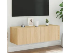 vidaXL TV-Wandschrank mit LED-Leuchten Sonoma-Eiche 100x35x31 cm* Schweberegale|TV-Wände