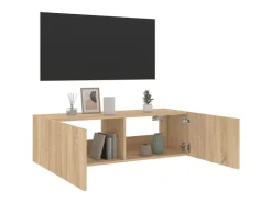 vidaXL TV-Wandschrank mit LED-Leuchten Sonoma-Eiche 100x35x31 cm* Schweberegale|TV-Wände