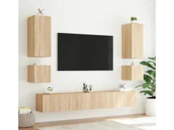 vidaXL TV-Wandschrank mit LED-Leuchten Sonoma-Eiche 100x35x31 cm* Schweberegale|TV-Wände