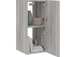 vidaXL TV-Wandschrank mit LED-Leuchten Grau Sonoma 30,5x35x70 cm* TV-Wände|Wohnwände