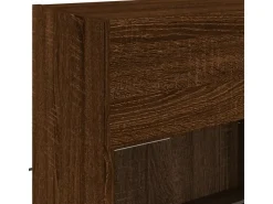 vidaXL TV-Wandschrank mit LED-Leuchten Braun Eichen-Optik 3* Wohnwände|TV-Wände