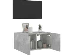 vidaXL TV-Wandschrank mit LED-Leuchten Betongrau 60x35x31 cm