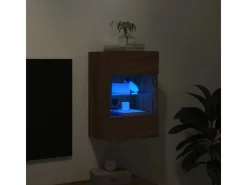 vidaXL TV-Wandschrank mit LED-Leuchten Braun Eichen-Optik 40x30x60,5cm* TV-Wände|Wohnwände