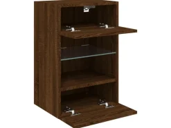vidaXL TV-Wandschrank mit LED-Leuchten Braun Eichen-Optik 40x30x60,5cm* TV-Wände|Wohnwände