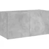 vidaXL TV-Wandschrank mit LED-Leuchten Betongrau 80x35x41 cm