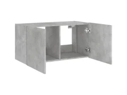 vidaXL TV-Wandschrank mit LED-Leuchten Betongrau 80x35x41 cm