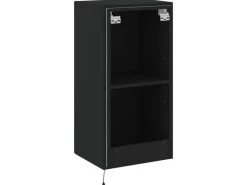 vidaXL TV-Wandschrank mit LED-Leuchten Schwarz 40,5x35x80 cm* TV-Wände|Wohnwände