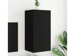 vidaXL TV-Wandschrank mit LED-Leuchten Schwarz 40,5x35x80 cm* TV-Wände|Wohnwände