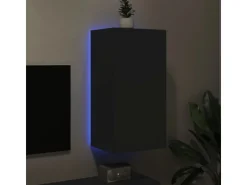 vidaXL TV-Wandschrank mit LED-Leuchten Schwarz 40,5x35x80 cm* TV-Wände|Wohnwände