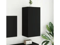 vidaXL TV-Wandschrank mit LED-Leuchten Schwarz 40,5x35x80 cm* TV-Wände|Wohnwände