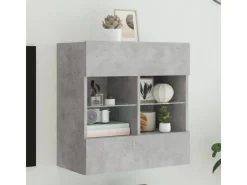 vidaXL TV-Wandschrank mit LED-Leuchten Betongrau 58,5x30x60,5 cm* Wohnwände