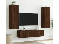 vidaXL TV-Wandschrank mit LED-Leuchten Braun Eichen-Optik 80x35x31 cm* Wohnwände