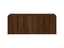 vidaXL TV-Wandschrank mit LED-Leuchten Braun Eichen-Optik 80x35x31 cm* Wohnwände