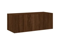 vidaXL TV-Wandschrank mit LED-Leuchten Braun Eichen-Optik 80x35x31 cm* Wohnwände
