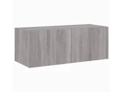 vidaXL TV-Wandschrank mit LED-Leuchten Grau Sonoma 80x35x31 cm* Wohnwände