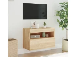 vidaXL TV-Wandschrank mit LED-Leuchten Sonoma-Eiche 60x30x40 cm