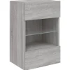 vidaXL TV-Wandschrank mit LED-Leuchten Grau Sonoma 40x30x60,5 cm