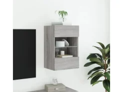 vidaXL TV-Wandschrank mit LED-Leuchten Grau Sonoma 40x30x60,5 cm