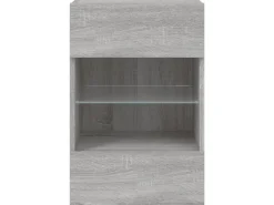 vidaXL TV-Wandschrank mit LED-Leuchten Grau Sonoma 40x30x60,5 cm