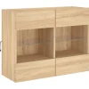 vidaXL TV-Wandschrank mit LED-Leuchten Sonoma-Eiche 78,5x30x60,5 cm* Wohnwände